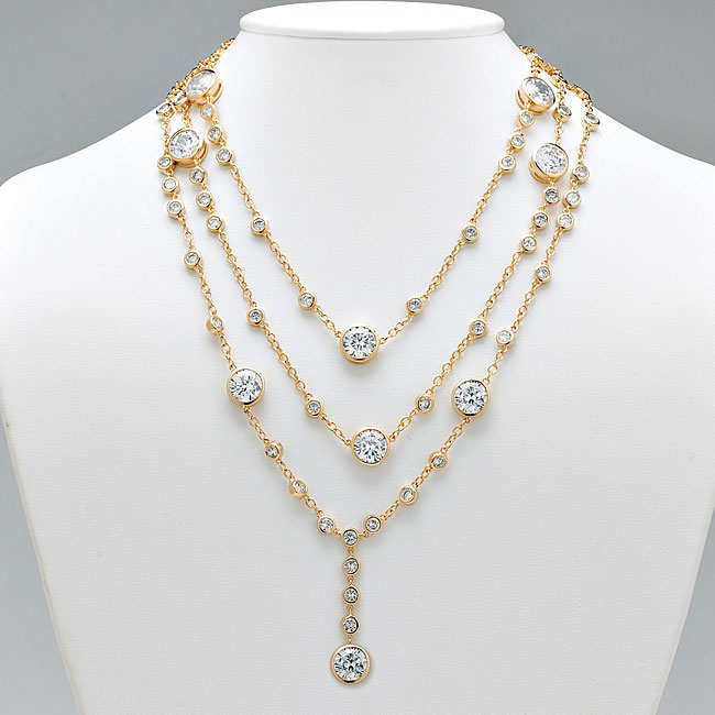 Cz station on sale necklace 14k